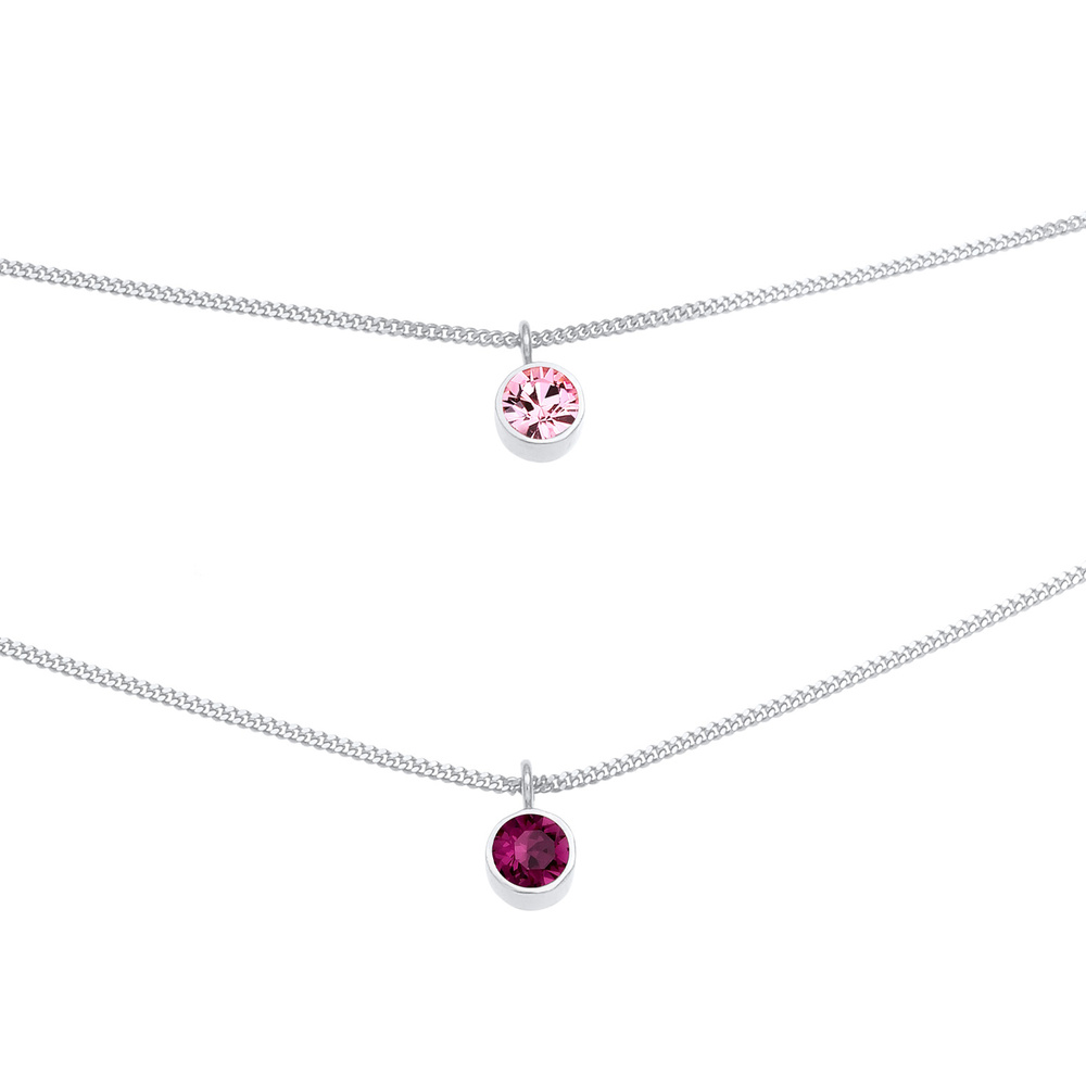 Elli Elli Collier Ronde de cristaux en argent sterling 925 collier