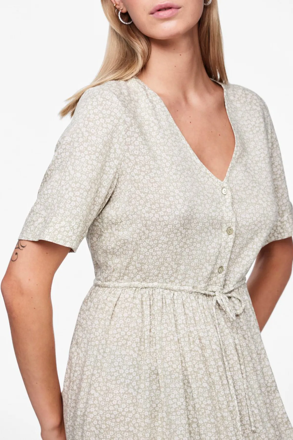 PIECES  Kleid - Beige - A-Linie
