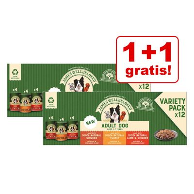 12 x 400 g gratis! 24 x 400 g James Wellbeloved Adult