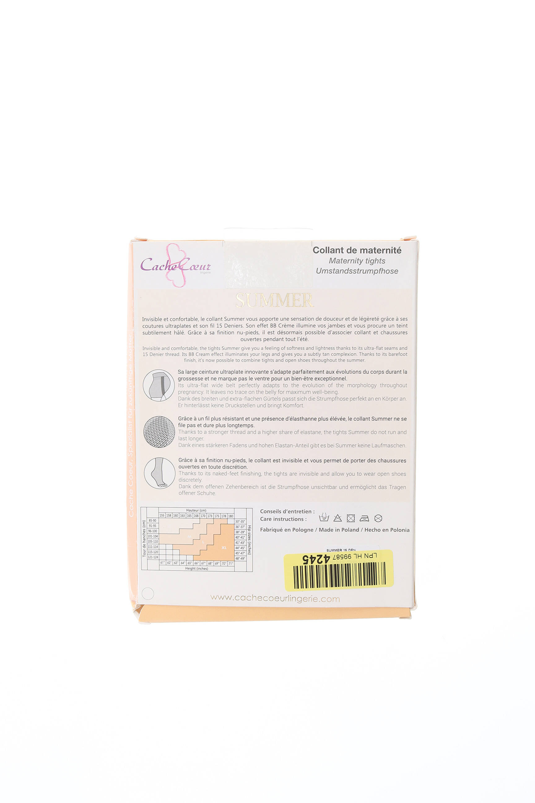 Cache Coeur Lingerie Maternite Femme couleur beige