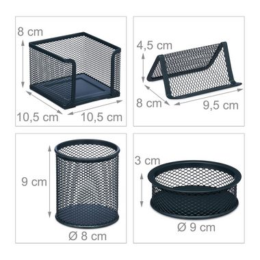 relaxdays Schreibtischaufsatz 7-teiliges Schreibtisch Organizer Set