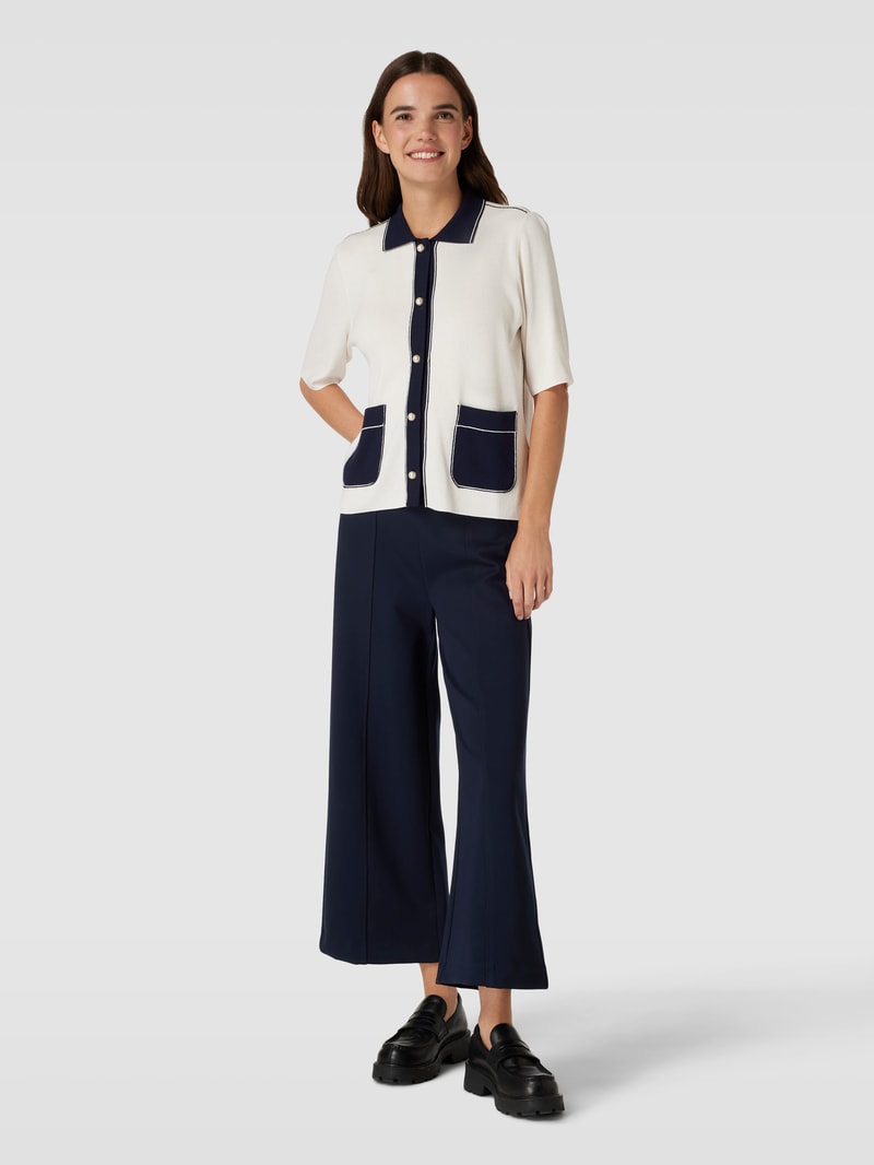 Culotte mit Ziernähten in dunkelblau