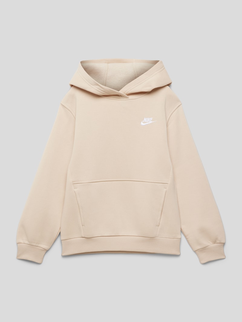 Hoodie mit Label-Stitching in beige