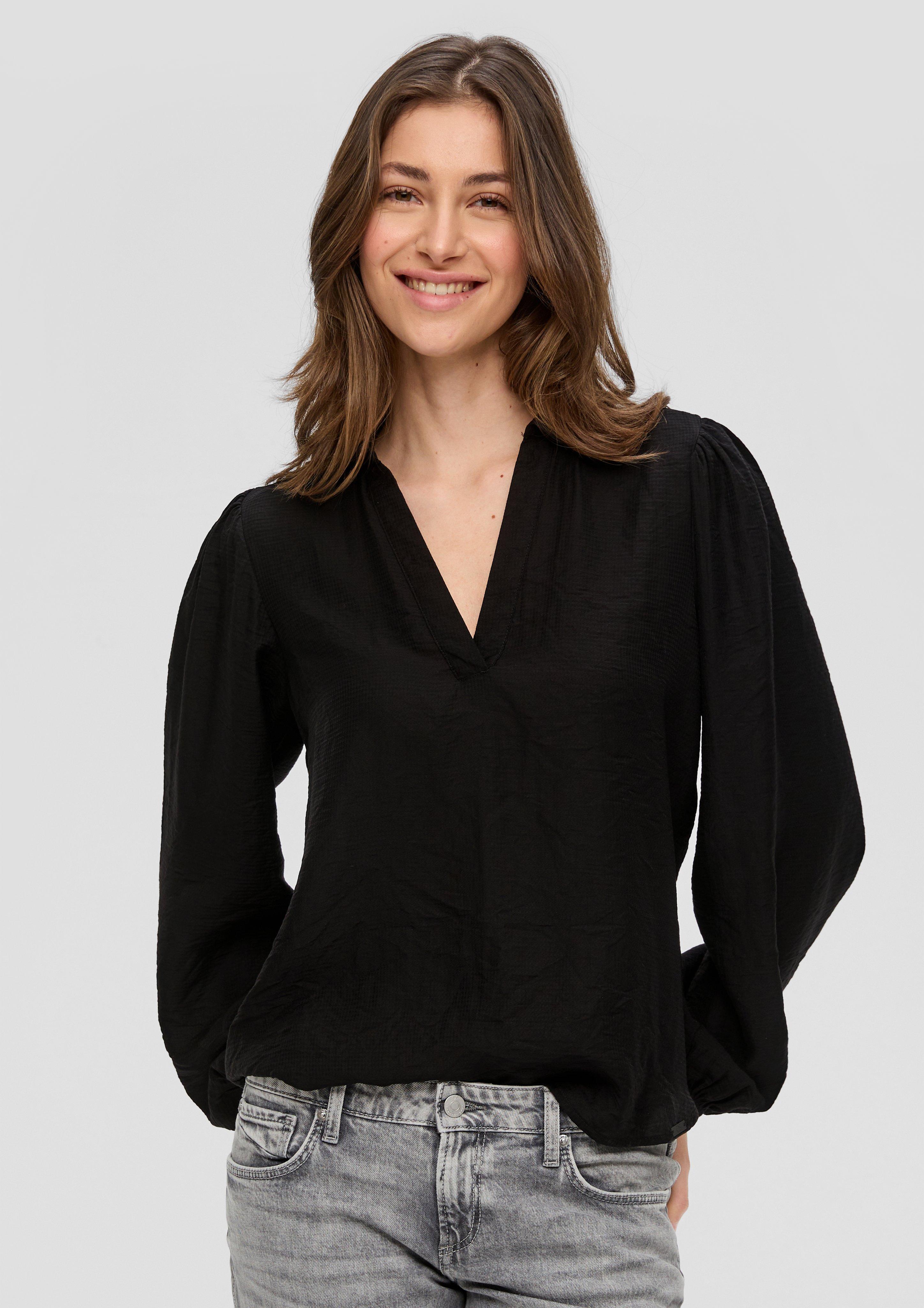 Bluse mit Puffärmel aus Viskosemix  2137582-9999