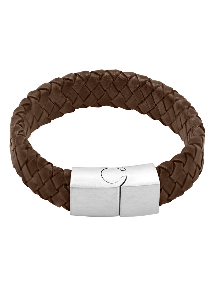 Steel_Art Herrenarmband Lederarmband Keno in braun günstig kaufen