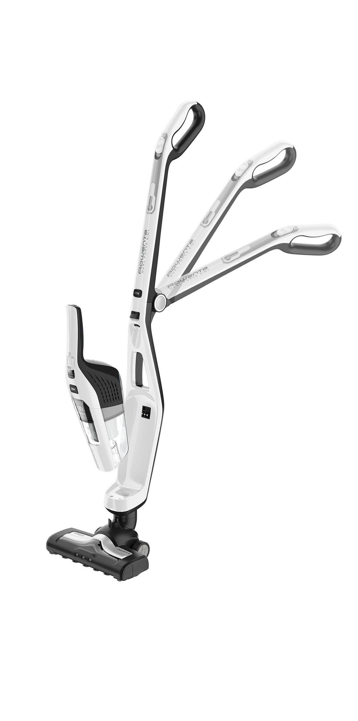 Rowenta Akku-Hand-und Stielstaubsauger RH6737WH, Beutellos, 2-in-1 Stabstaubsauger für die zeitsparende Reinigung