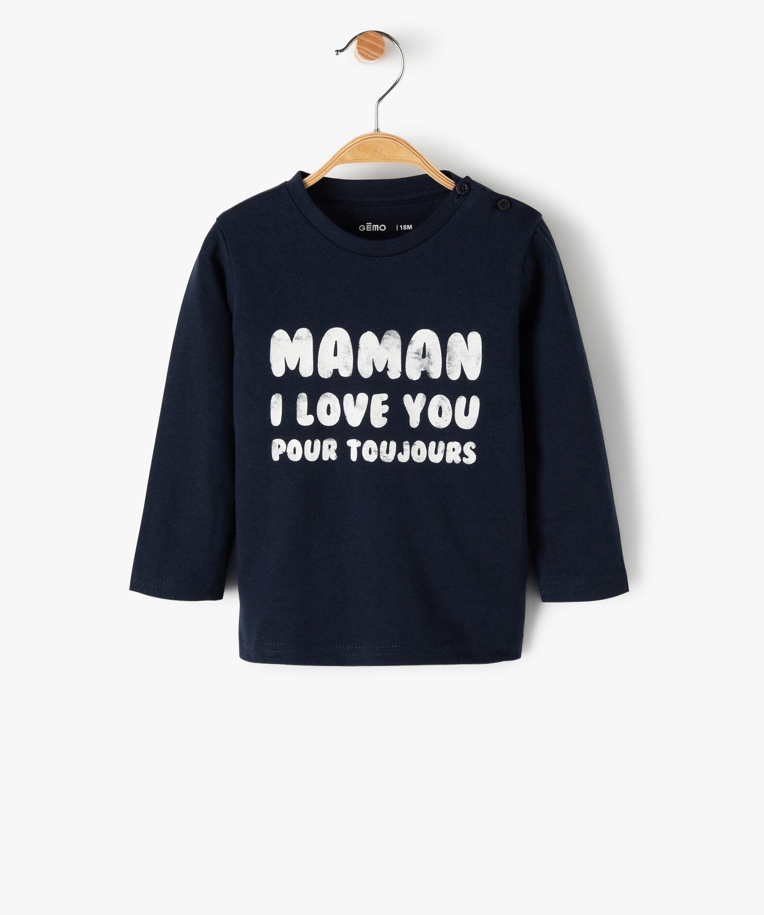 Tee-shirt bébé Garçon à manches longues avec message marine | GEMO
