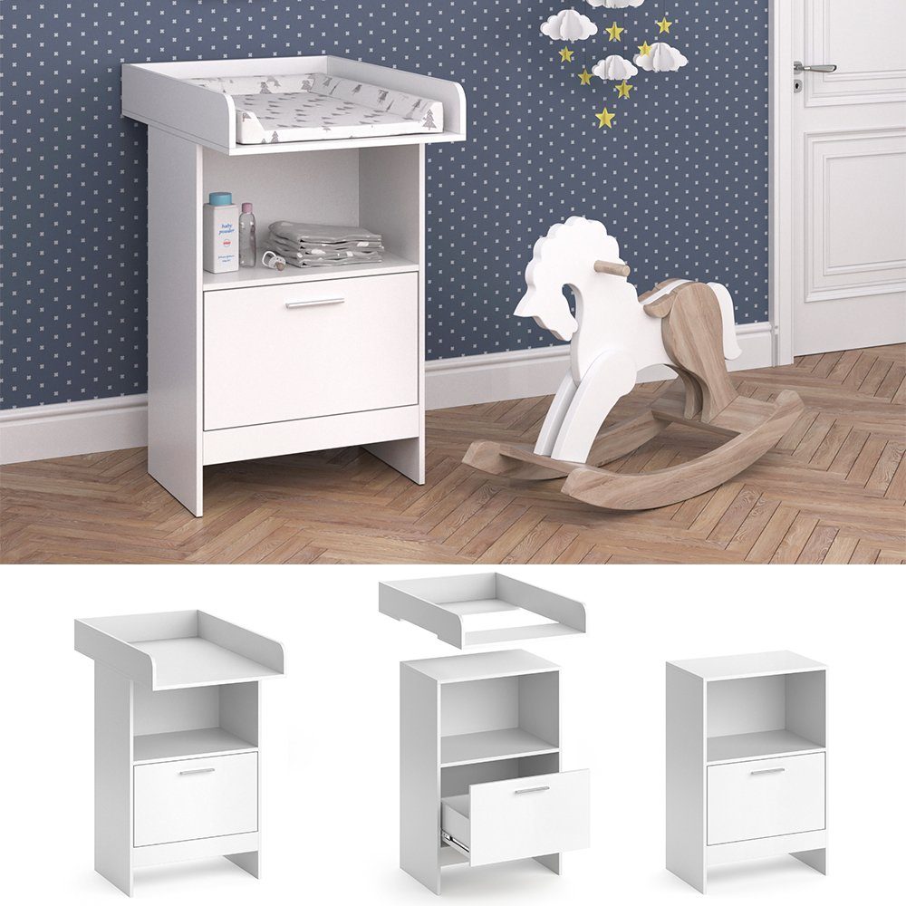 Vicco Wickeltisch Wickelkommode Wickelschrank LEO Weiß