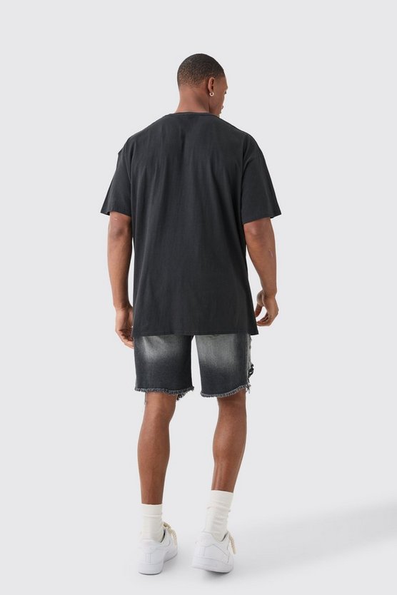 Kastiges Oversize T-Shirt mit Fall Out Boy Band Print