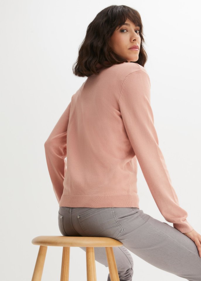 Strickjacke mit Rüschenkragen
