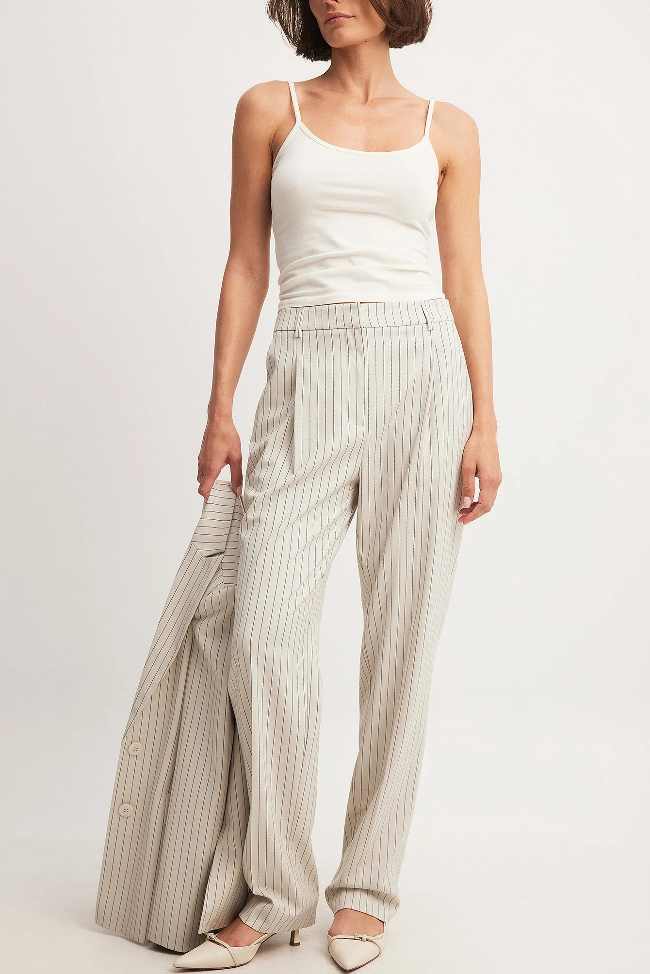 Pinstriped Suit Pants
