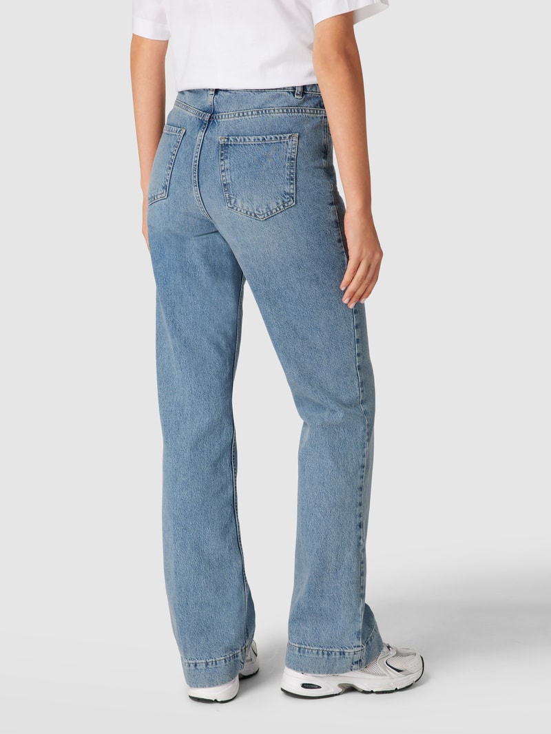 Flared Jeans mit Kontrastnähten in blau
