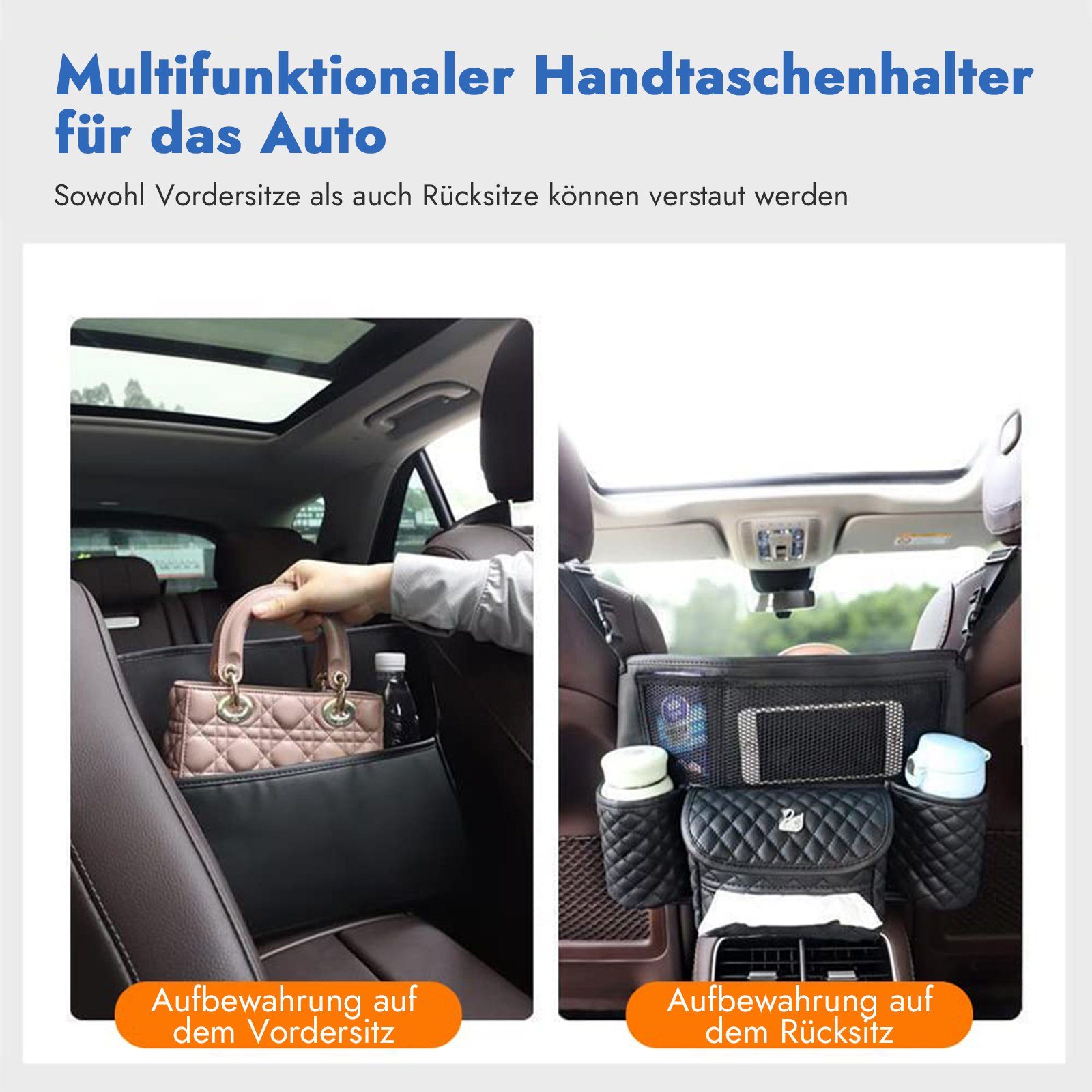 Wenta Auto-Rückenlehnentasche Autositz-Organizer mit Stauraumtasche, Universal Car Pocket Handtaschenhalter