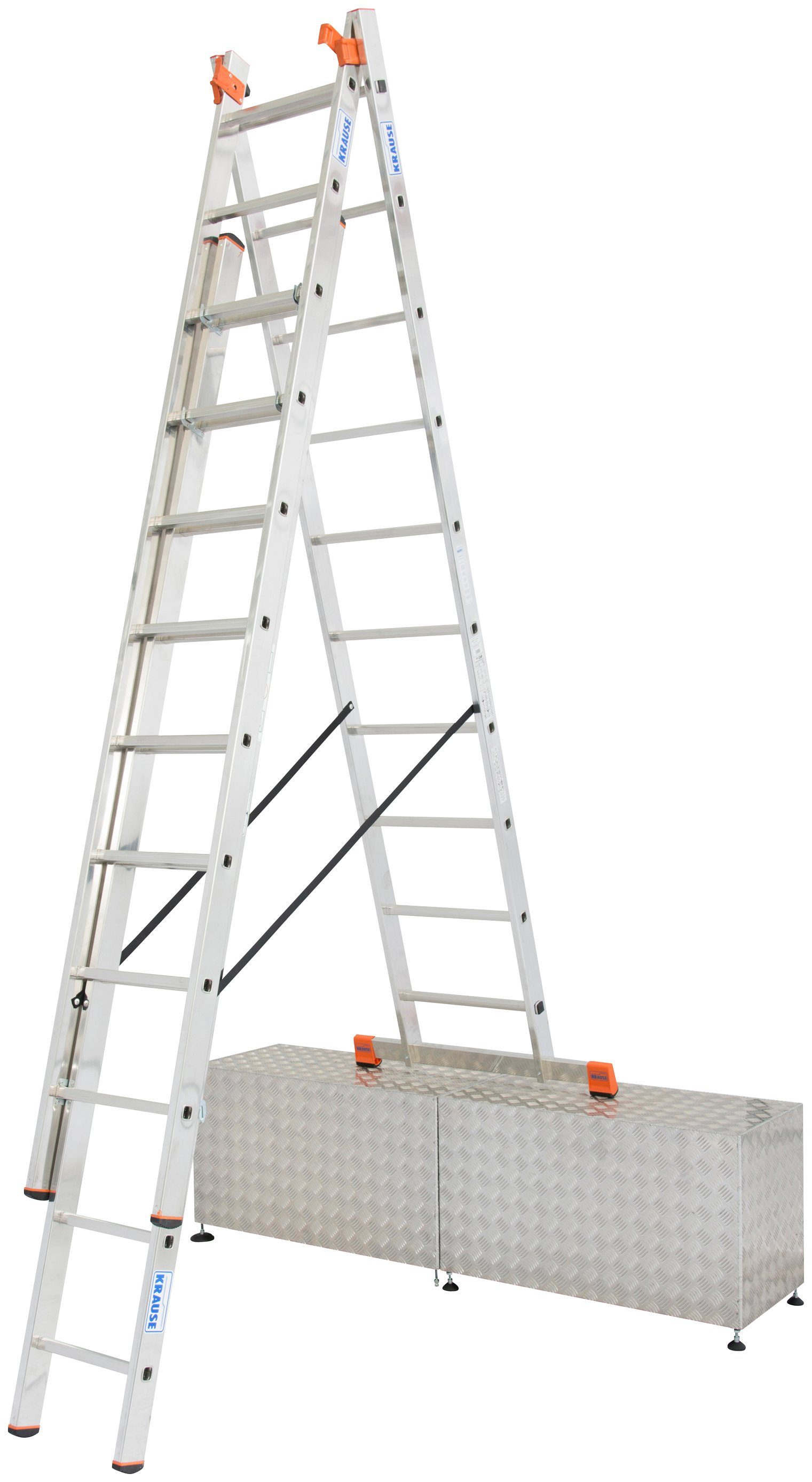 KRAUSE Vielzweckleiter Tribilo, Alu, 3x10 Sprossen, Arbeitshöhe ca. 765 cm