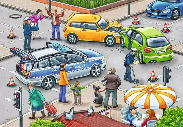 Kinderpuzzle ab 3 Jahren - Mit Blaulicht unterwegs - 12 Teile