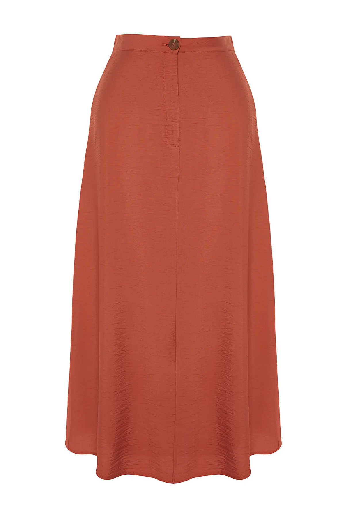 Trendyol Modest  Zimtfarbener, gewebter Leinen-Look-Rock mit normaler Taille TCTSS21ET0539