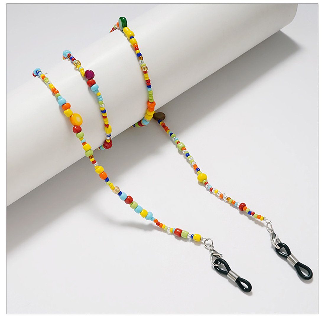 Deliana.makeup Brillenkette Brillenkette Einstellbare Gummi- mit Bunte Perlen