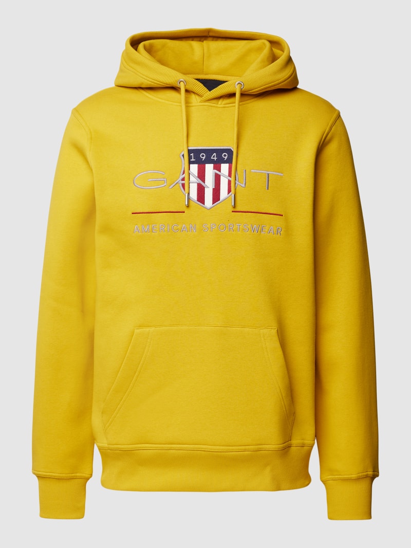 Hoodie mit Känguru-Tasche in gelb