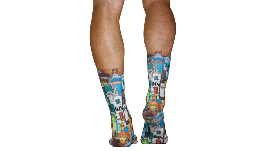 wigglesteps Herren Socken HARD DRINKS Light Blue