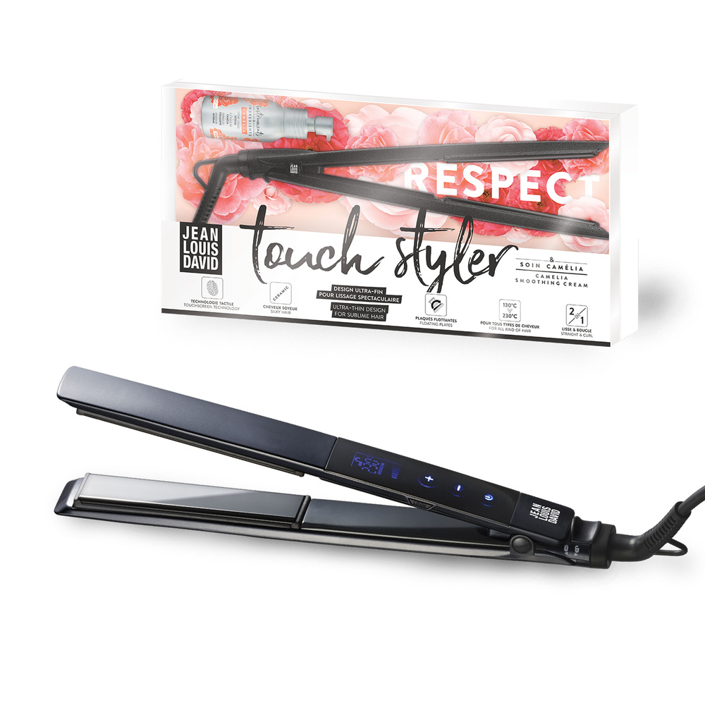 Jean Louis David JLD TOUCH STYLER Lisseur boucleur ultra fin, écran tactile, plaques flottantes céramique + soin