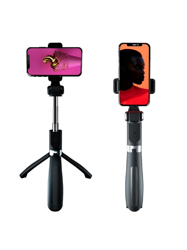 XO XO SS08 Selfie-Stick Handyhalterung und Bluetooth-Stativ 68cm Schwarz in Schwarz günstig kaufen onesize