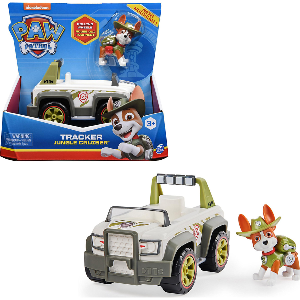 PAW Patrol Dschungel-Fahrzeug mit Tracker-Figur (Basic Vehicle/Basis Fahrzeug)