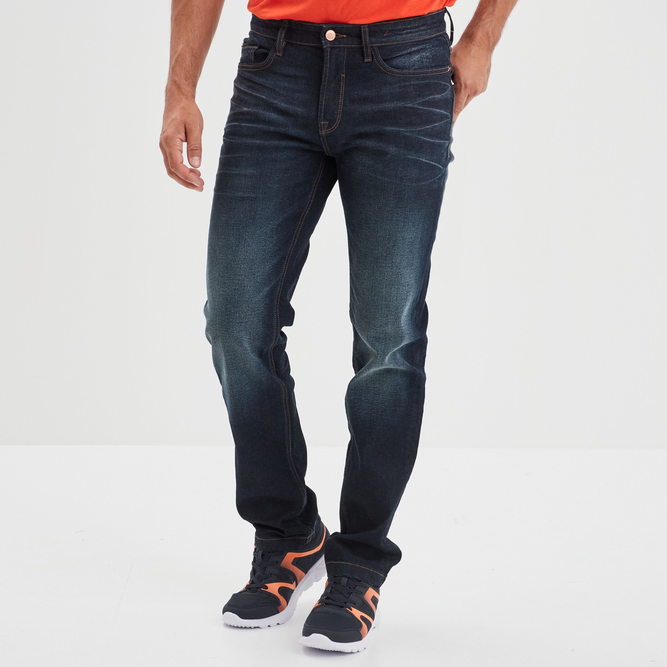 Jeans regular stretch 5 poches Creeks denim brut homme | La Halle