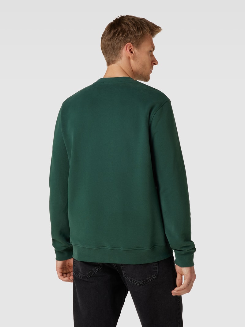 Sweatshirt mit Logo-Stitching Modell 'BAARO' in dunkelgrün