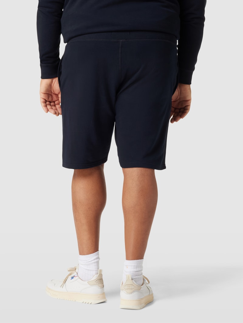 PLUS SIZE Bermudas mit elastischem Bund und Label-Stitching in marineblau