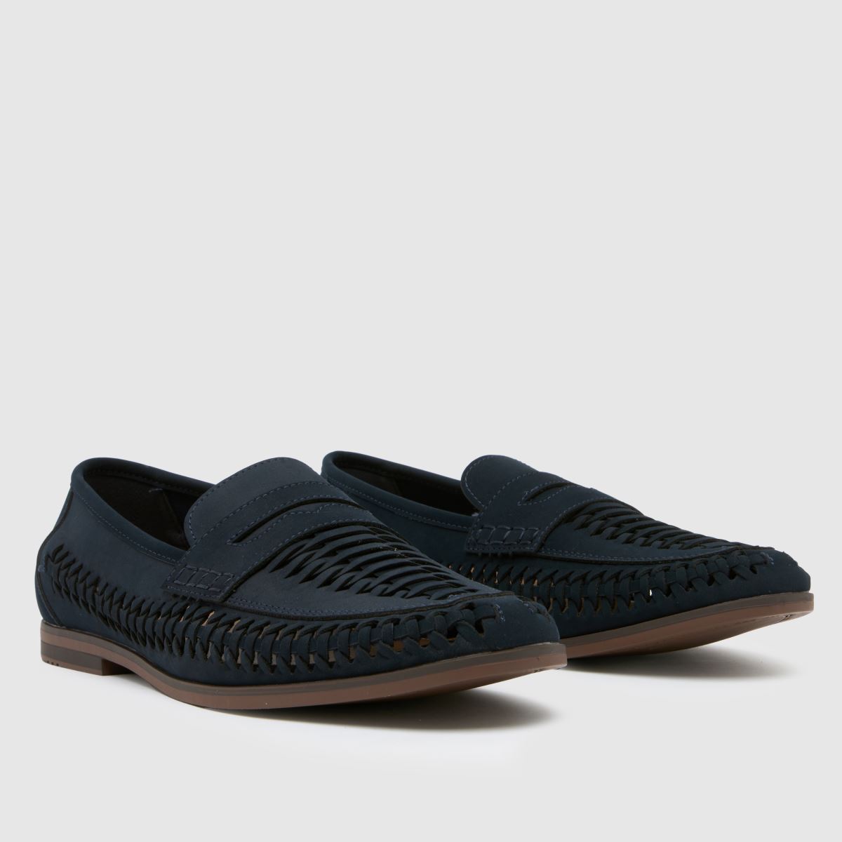 Schuh Reem szőtt mokaszincipő sötétkék színben