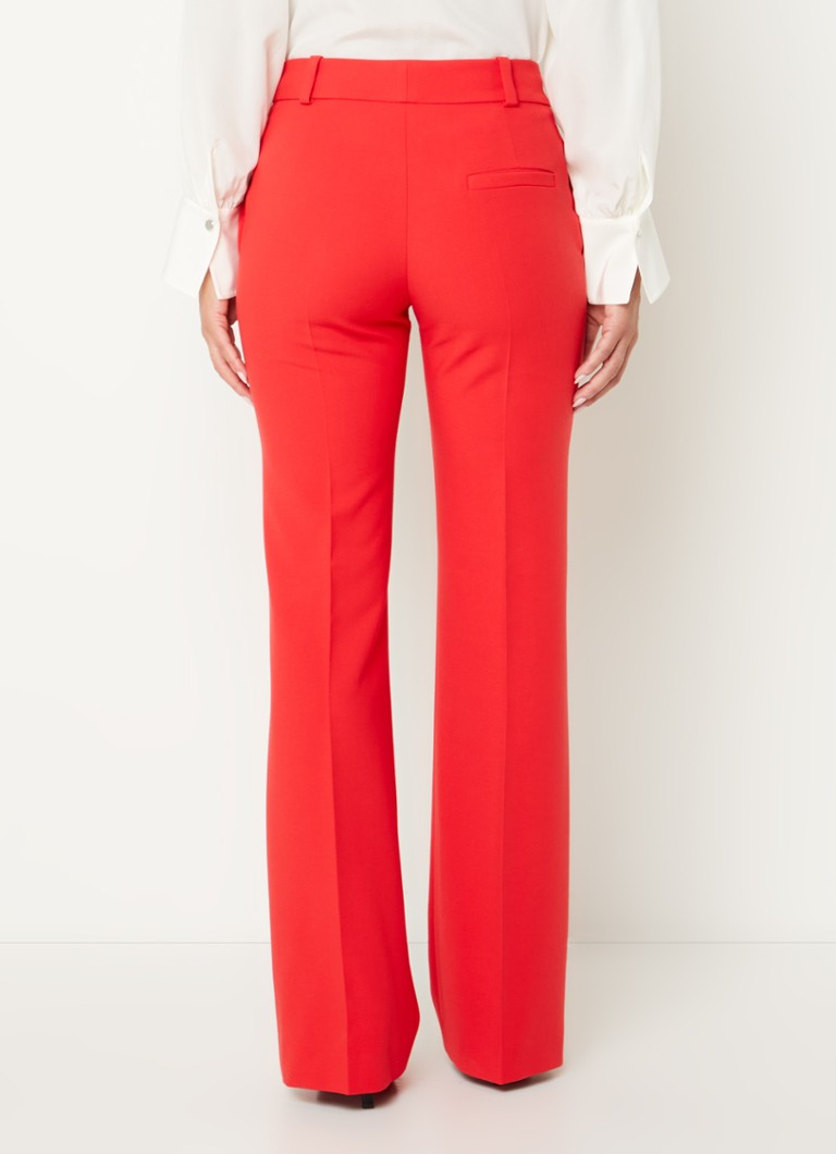 Pantaloni HUGO BOSS Hovani cu talie înaltă, evazați pe picioare și buzunare laterale