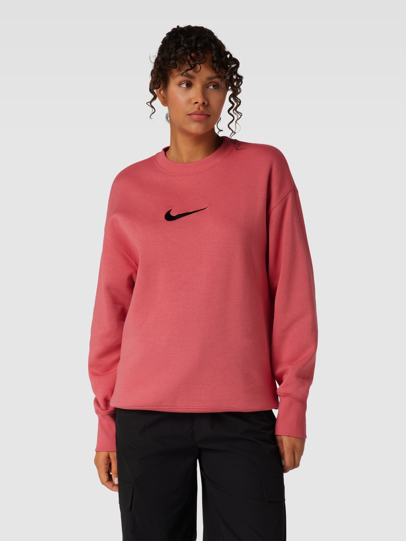 Sweatshirt mit Label-Stitching in altrosa
