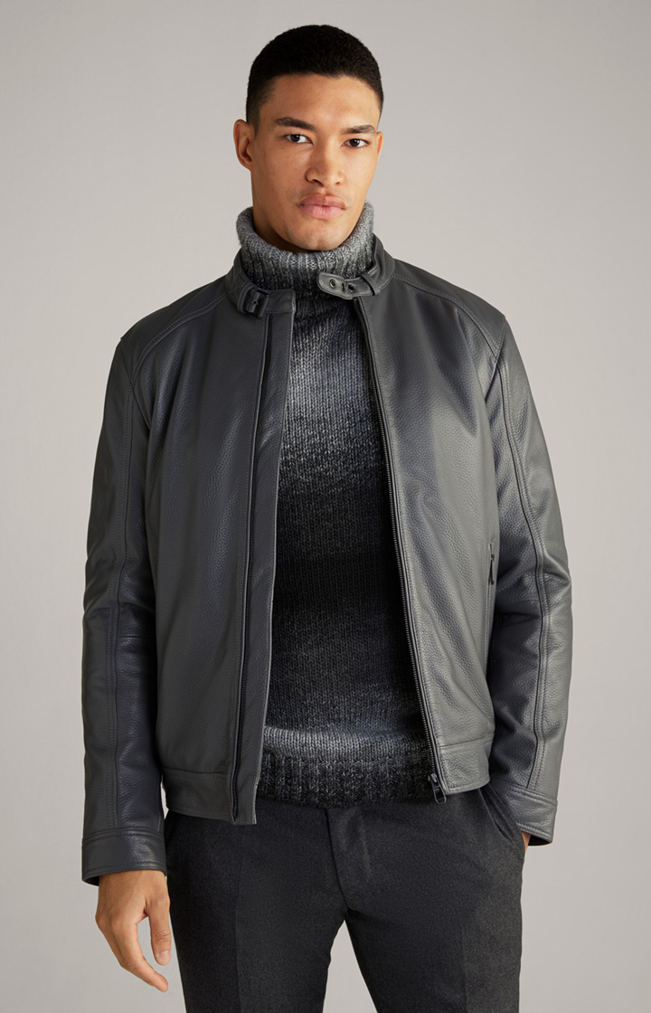 Lederjacke Peel in Grau