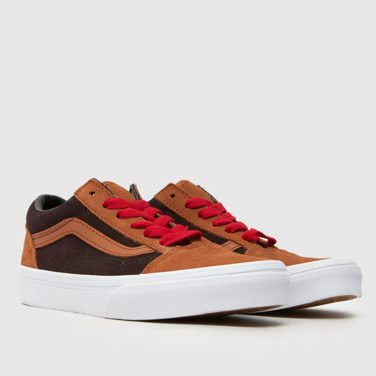 Vans bruna Old Skool pojkar junior träningsskor