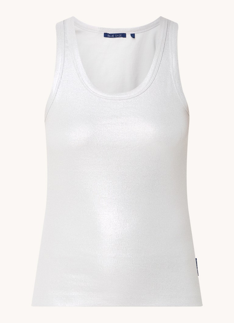 Summum Rib knitted tank top with lurex