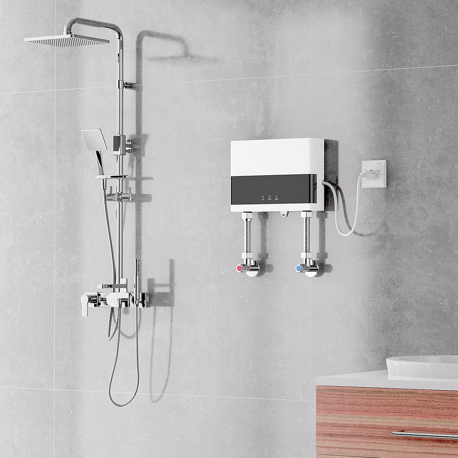 TWSOUL Durchlauferhitzer Elektronischer Durchlauferhitzer Küche 6000W Warmwasserbereiter, 30,00 °C, max 55,00 °C