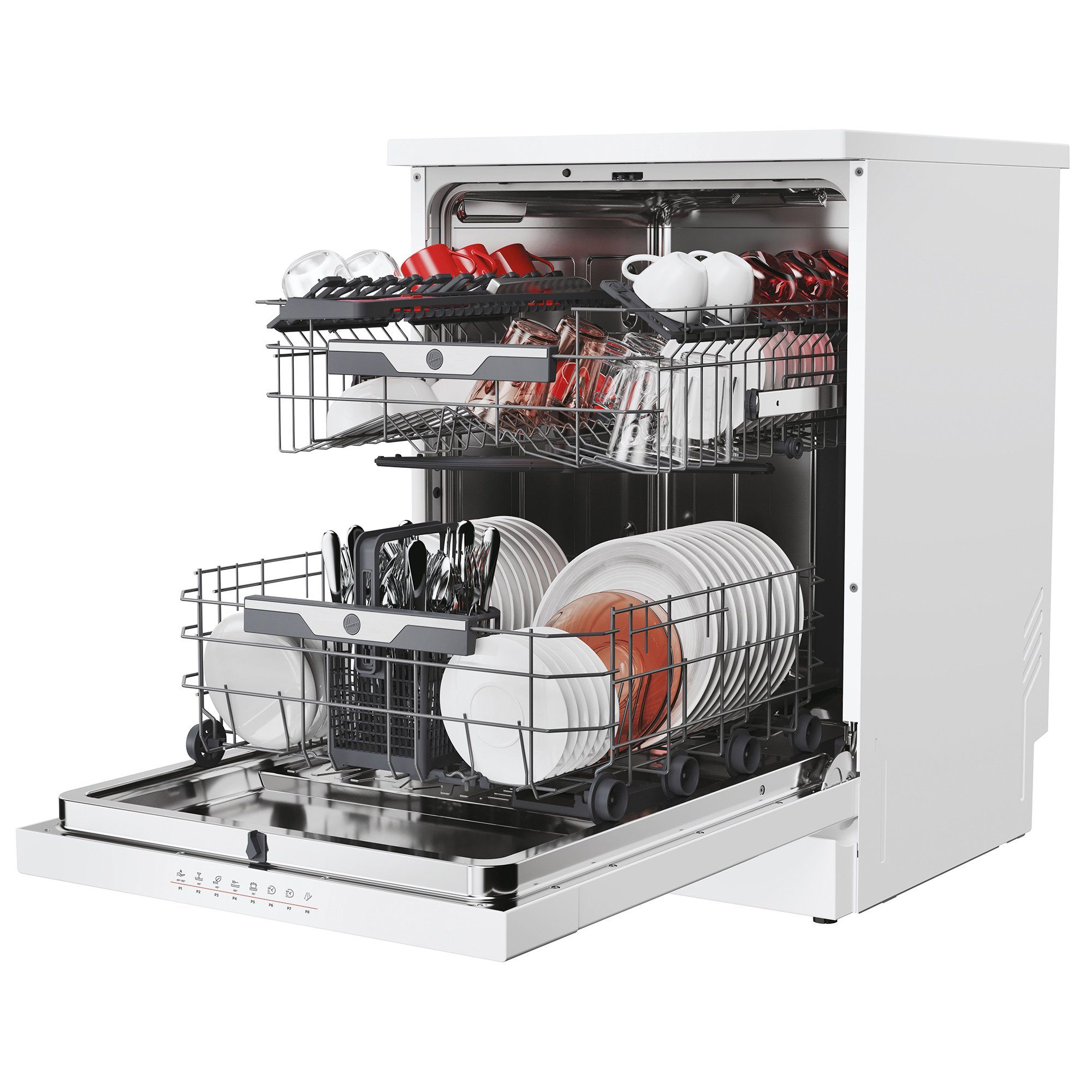 Hoover Standgeschirrspüler H-Dish 500, HF 5C4F0PW, Aquastopp, Power Wash, WiFi + Bluetooth hOn, 8 Programme