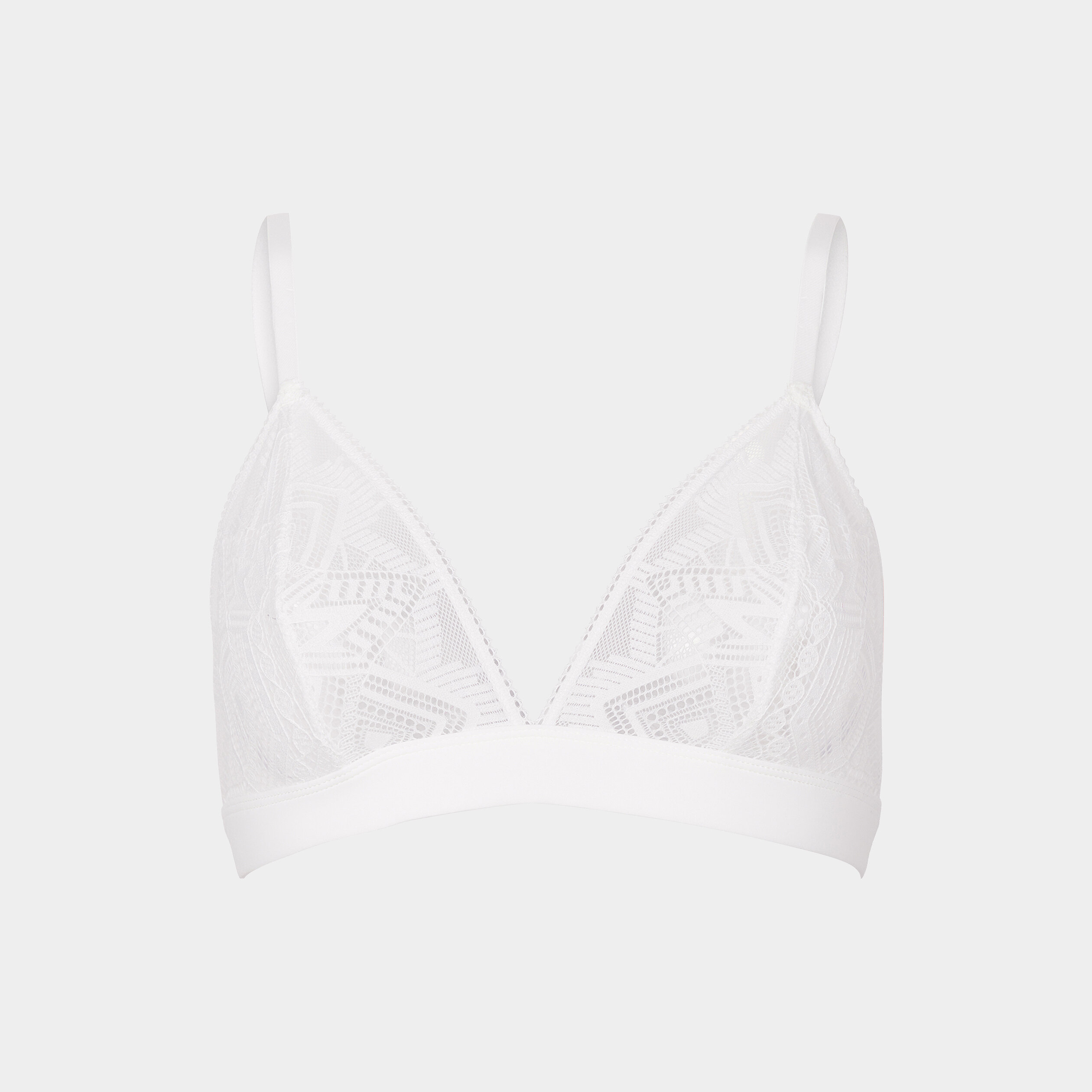 Soutien-gorge triangle en dentelle blanc femme | La Halle