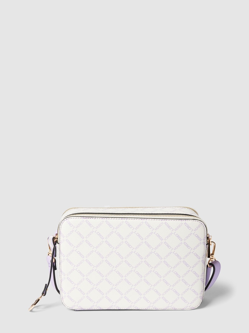 Handtasche mit Label-Print Modell 'Gioia' in ecru