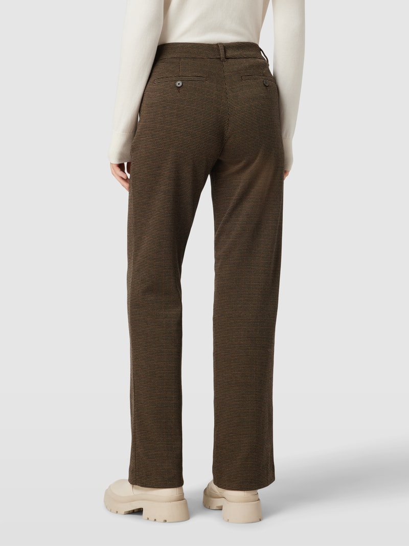 Stoffhose mit Strukturmuster in dunkelbraun