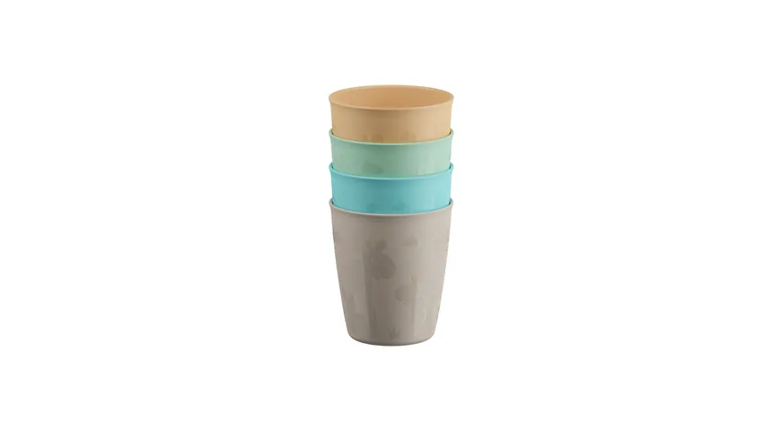 nip® Becher 4er Pack gelb, blau, grau, grün
