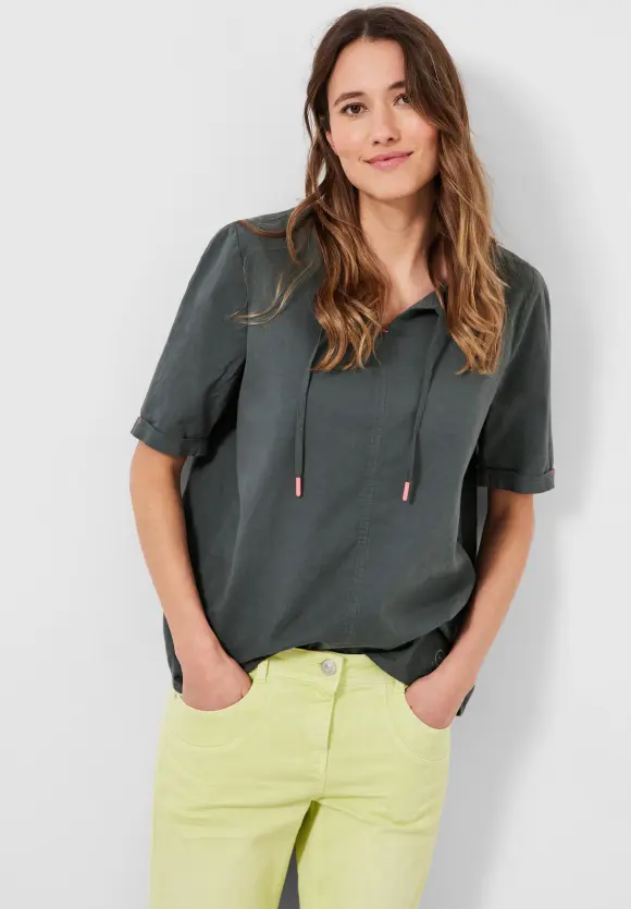 CECIL Leinen Bluse in Unifarbe
