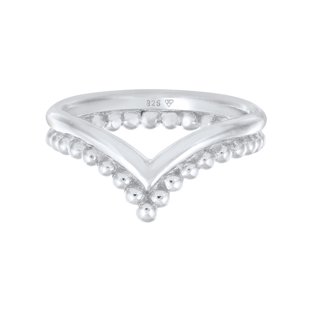 Elli Elli Bague Pile design à billes pour femmes en argent sterling 925 Bague