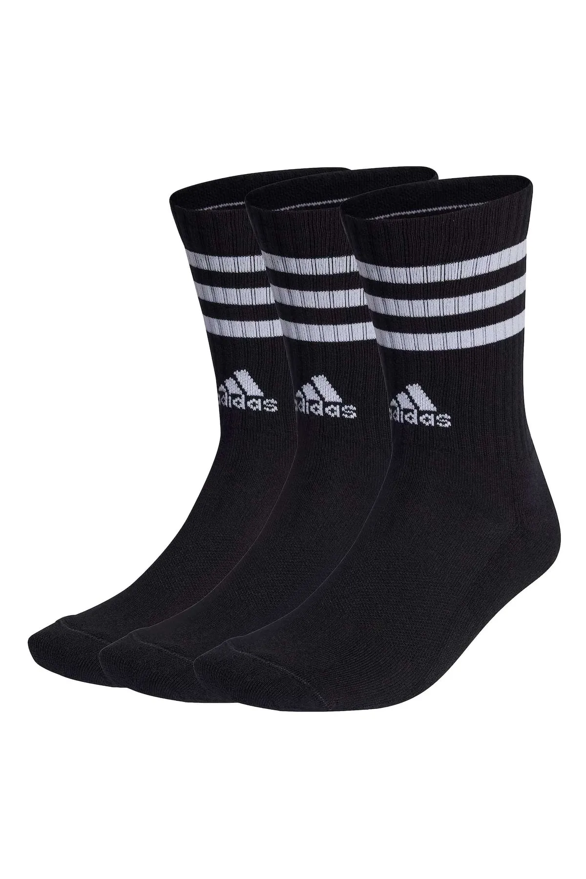 adidas  Unisex Socken, 3er Pack - 3-Streifen Cushioned Crew, Logo, Streifen, gepolstert