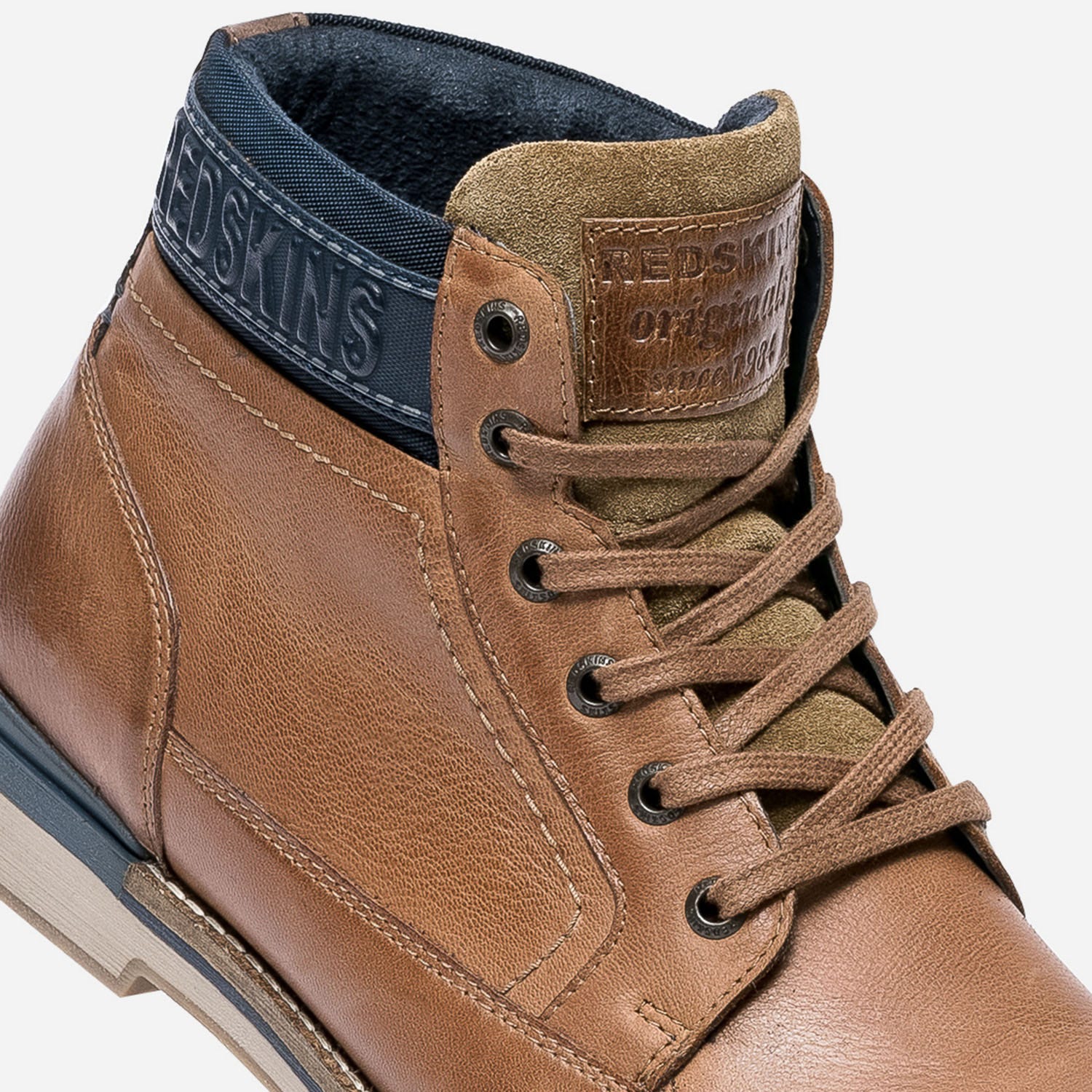 Boots à lacet REDSKINS cognac en cuir