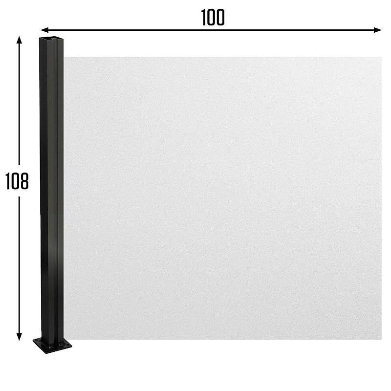 Glassplate Bredde 97,6 cm røkfarget