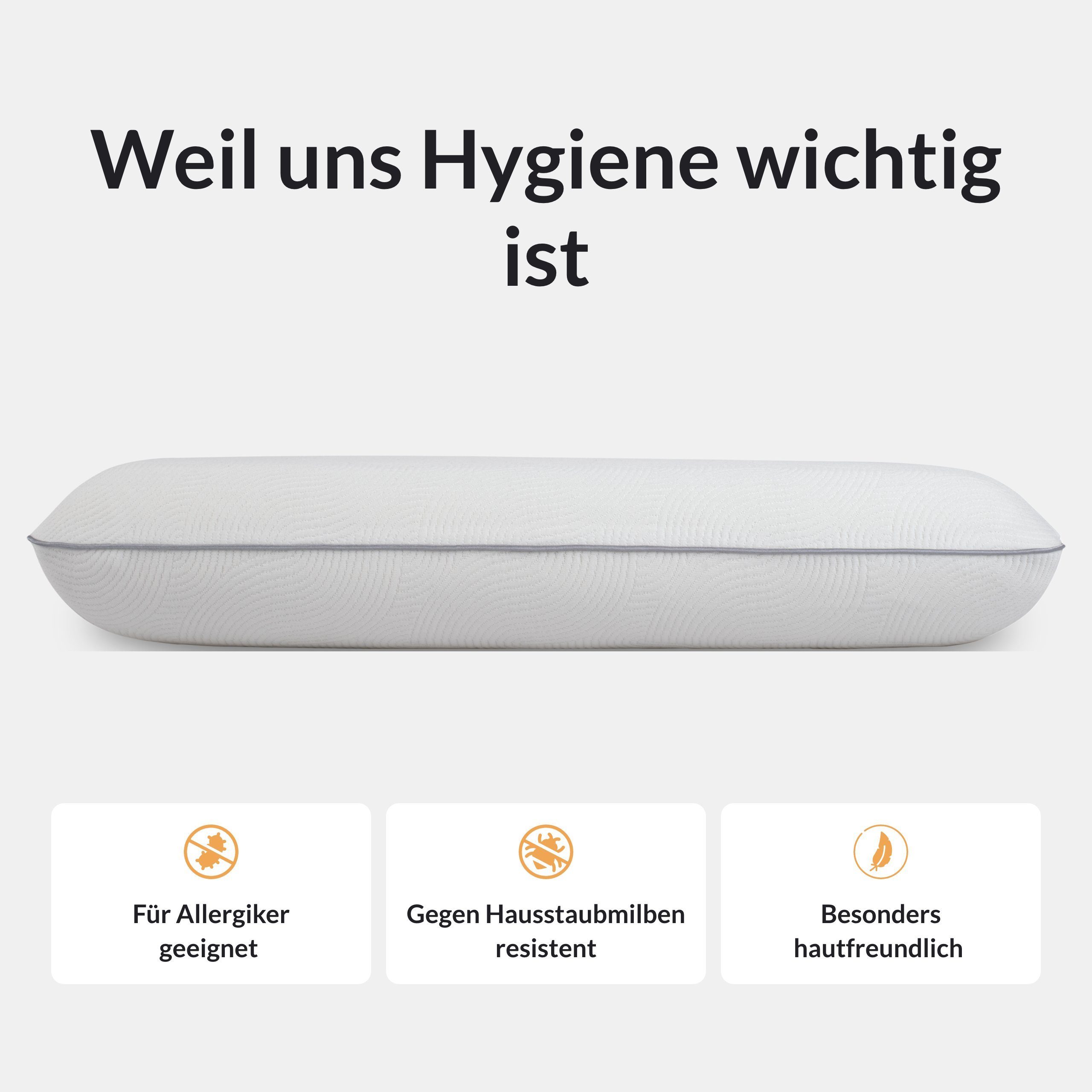 Nackenstützkissen Comodita Sense Air Kissen 40x70 cm, Comodita, Füllung: Memory-Foam-Nackenkissen mit doppelseitiger Nutzung, Seitenschläfer, Rückenschläfer, Bauchschläfer, weißer Bezug, ergonomisches HWS-Kopfkissen