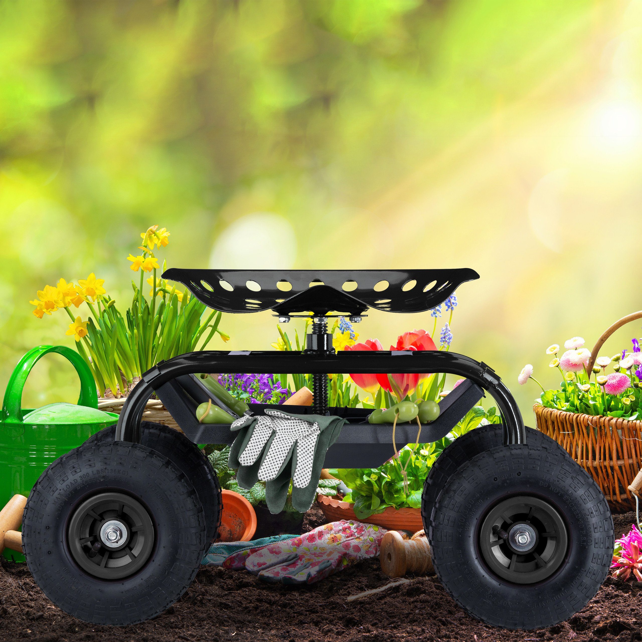 relaxdays Rollsitz Rollsitz für den Garten