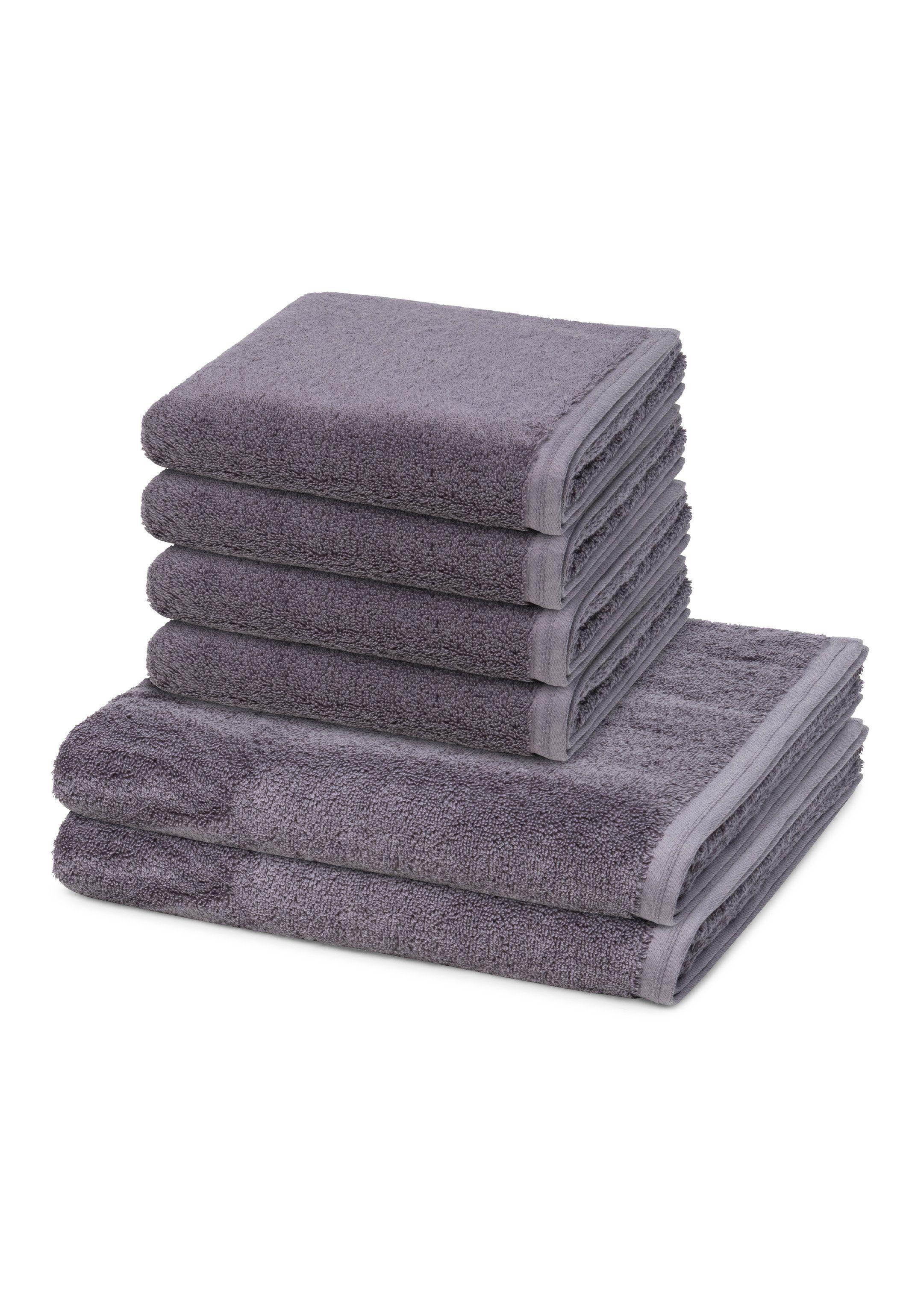 Vossen Handtuch Set 6er Pack Vegan Life, Walkfrottee, (Spar-Set, 6-tlg), 4 X Handtuch 2 X Duschtuch im Set - Baumwolle -