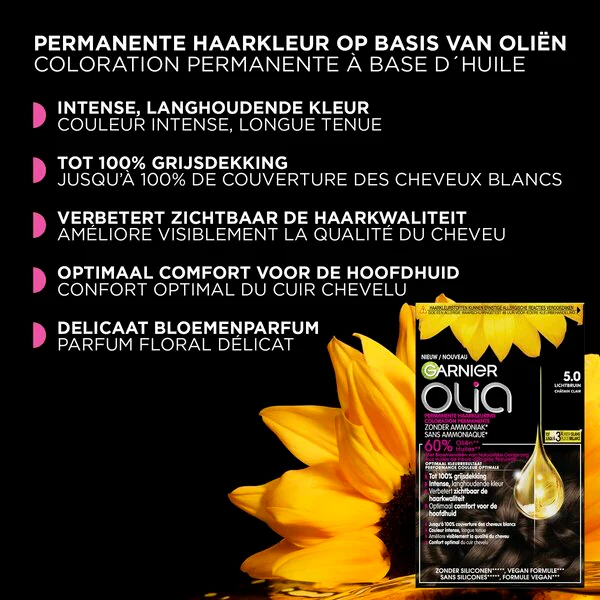 Garnier Olia 4.15 Ice Chestnut Medium Brown Permanent Hair Dye